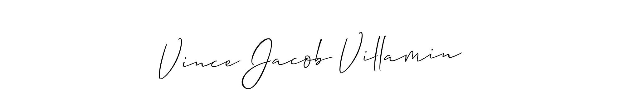 Also You can easily find your signature by using the search form. We will create Vince Jacob Villamin name handwritten signature images for you free of cost using Allison_Script sign style. Vince Jacob Villamin signature style 2 images and pictures png