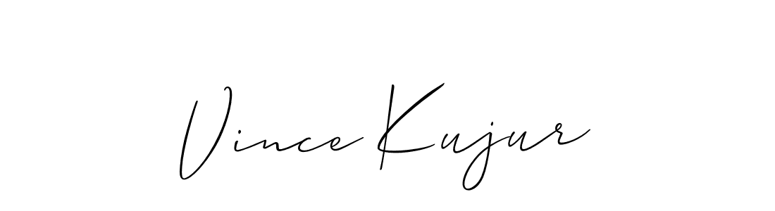 How to make Vince Kujur name signature. Use Allison_Script style for creating short signs online. This is the latest handwritten sign. Vince Kujur signature style 2 images and pictures png