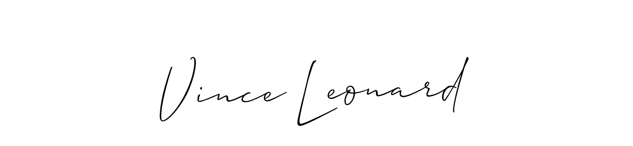 Allison_Script is a professional signature style that is perfect for those who want to add a touch of class to their signature. It is also a great choice for those who want to make their signature more unique. Get Vince Leonard name to fancy signature for free. Vince Leonard signature style 2 images and pictures png