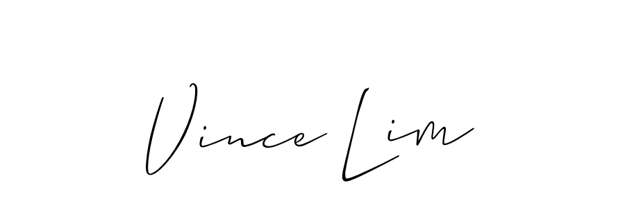 if you are searching for the best signature style for your name Vince Lim. so please give up your signature search. here we have designed multiple signature styles  using Allison_Script. Vince Lim signature style 2 images and pictures png