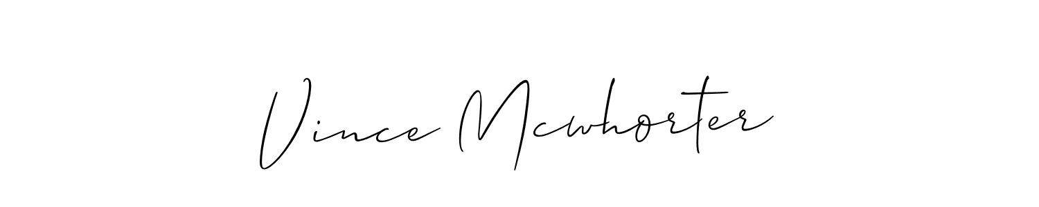 Use a signature maker to create a handwritten signature online. With this signature software, you can design (Allison_Script) your own signature for name Vince Mcwhorter. Vince Mcwhorter signature style 2 images and pictures png