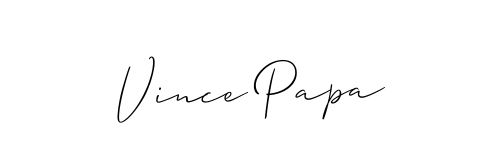 if you are searching for the best signature style for your name Vince Papa. so please give up your signature search. here we have designed multiple signature styles  using Allison_Script. Vince Papa signature style 2 images and pictures png