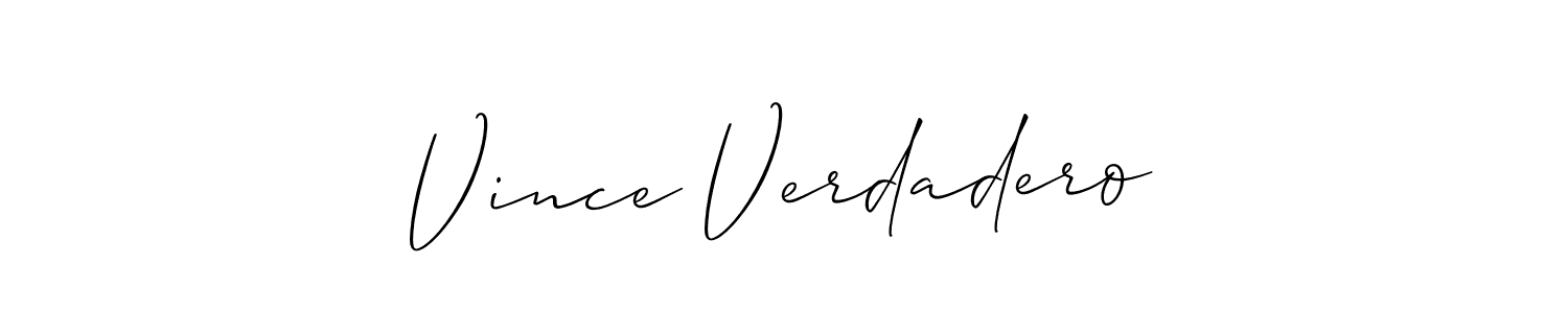 if you are searching for the best signature style for your name Vince Verdadero. so please give up your signature search. here we have designed multiple signature styles  using Allison_Script. Vince Verdadero signature style 2 images and pictures png