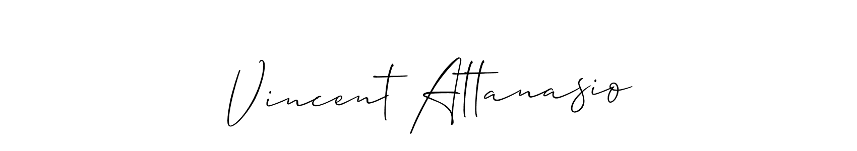 if you are searching for the best signature style for your name Vincent Attanasio. so please give up your signature search. here we have designed multiple signature styles  using Allison_Script. Vincent Attanasio signature style 2 images and pictures png