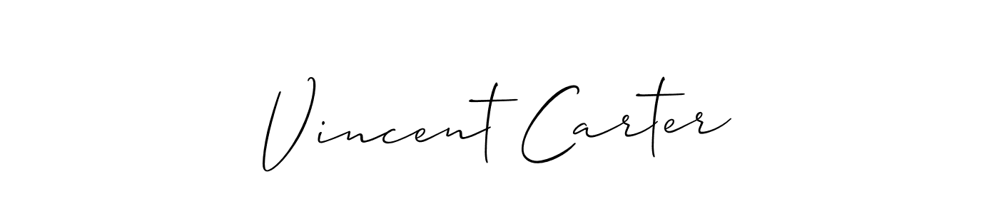 The best way (Allison_Script) to make a short signature is to pick only two or three words in your name. The name Vincent Carter include a total of six letters. For converting this name. Vincent Carter signature style 2 images and pictures png