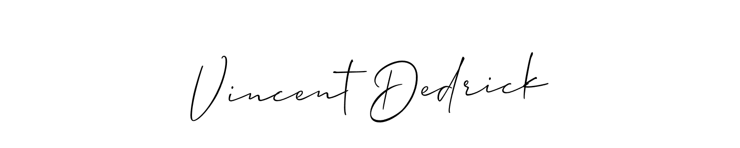 See photos of Vincent Dedrick official signature by Spectra . Check more albums & portfolios. Read reviews & check more about Allison_Script font. Vincent Dedrick signature style 2 images and pictures png