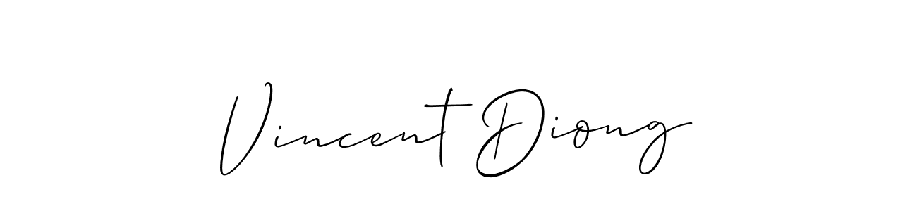 How to make Vincent Diong name signature. Use Allison_Script style for creating short signs online. This is the latest handwritten sign. Vincent Diong signature style 2 images and pictures png