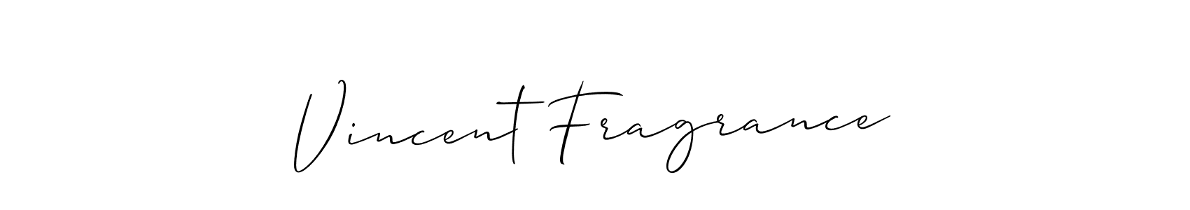 How to make Vincent Fragrance name signature. Use Allison_Script style for creating short signs online. This is the latest handwritten sign. Vincent Fragrance signature style 2 images and pictures png