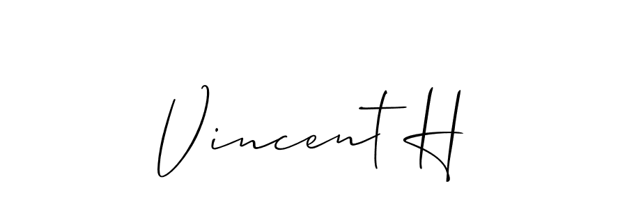 How to Draw Vincent H signature style? Allison_Script is a latest design signature styles for name Vincent H. Vincent H signature style 2 images and pictures png