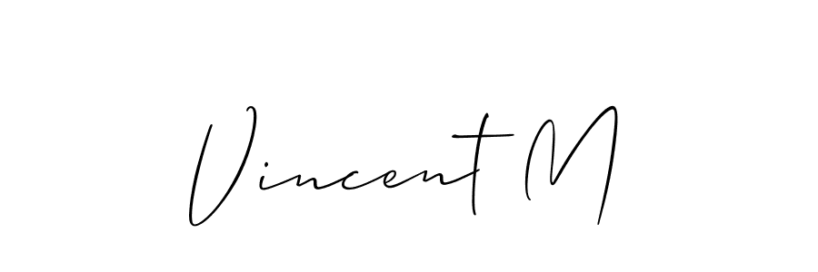 Also You can easily find your signature by using the search form. We will create Vincent M name handwritten signature images for you free of cost using Allison_Script sign style. Vincent M signature style 2 images and pictures png