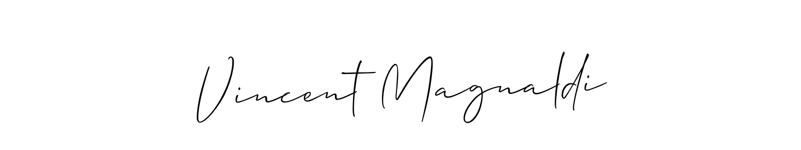 if you are searching for the best signature style for your name Vincent Magnaldi. so please give up your signature search. here we have designed multiple signature styles  using Allison_Script. Vincent Magnaldi signature style 2 images and pictures png
