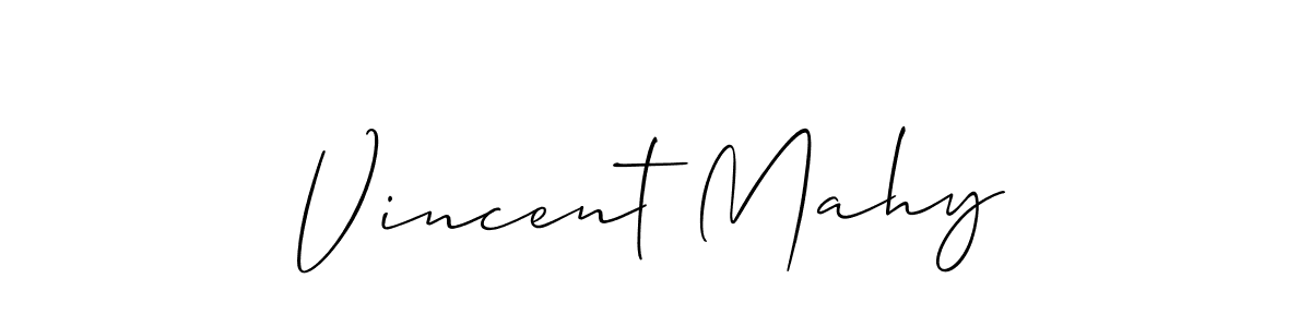 The best way (Allison_Script) to make a short signature is to pick only two or three words in your name. The name Vincent Mahy include a total of six letters. For converting this name. Vincent Mahy signature style 2 images and pictures png