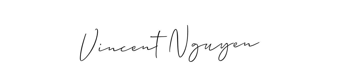 How to make Vincent Nguyen signature? Allison_Script is a professional autograph style. Create handwritten signature for Vincent Nguyen name. Vincent Nguyen signature style 2 images and pictures png