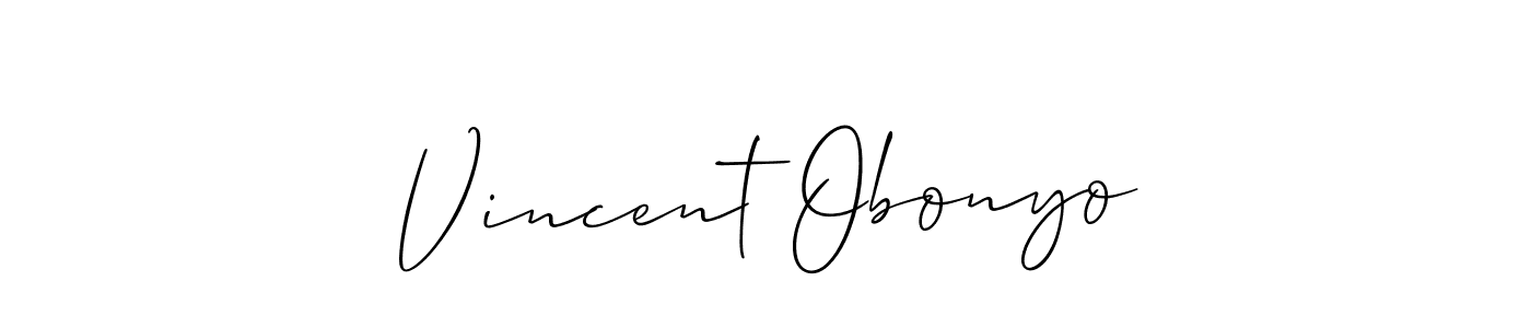 Design your own signature with our free online signature maker. With this signature software, you can create a handwritten (Allison_Script) signature for name Vincent Obonyo. Vincent Obonyo signature style 2 images and pictures png
