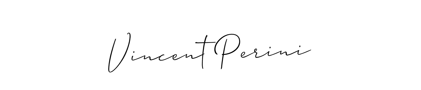 The best way (Allison_Script) to make a short signature is to pick only two or three words in your name. The name Vincent Perini include a total of six letters. For converting this name. Vincent Perini signature style 2 images and pictures png