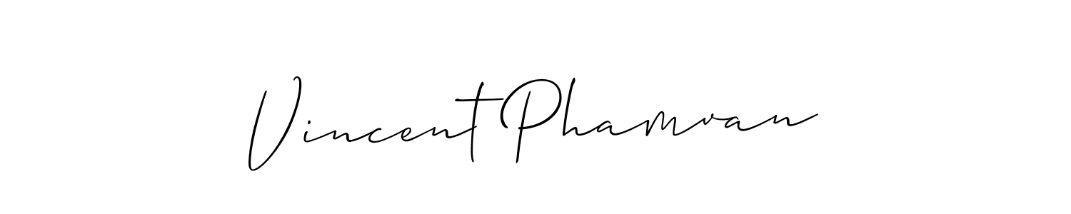 Allison_Script is a professional signature style that is perfect for those who want to add a touch of class to their signature. It is also a great choice for those who want to make their signature more unique. Get Vincent Phamvan name to fancy signature for free. Vincent Phamvan signature style 2 images and pictures png