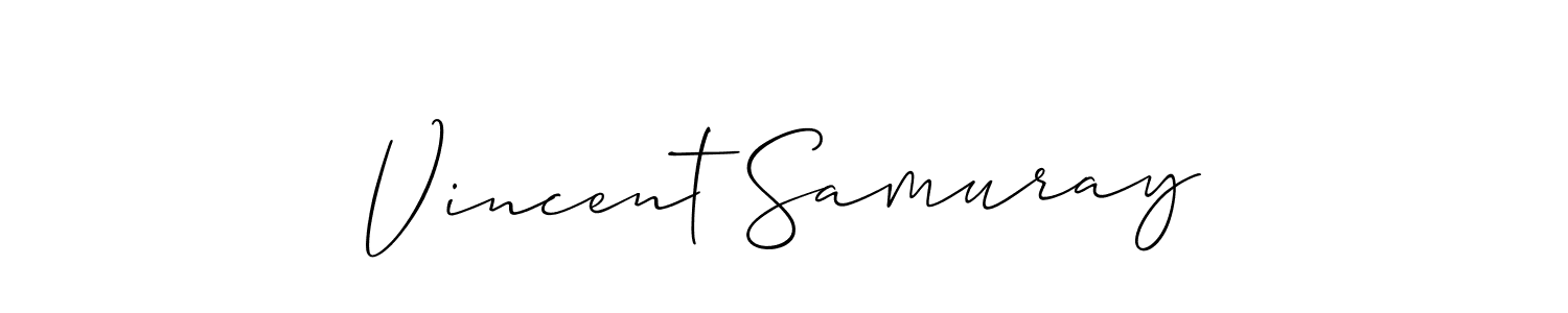 How to make Vincent Samuray name signature. Use Allison_Script style for creating short signs online. This is the latest handwritten sign. Vincent Samuray signature style 2 images and pictures png