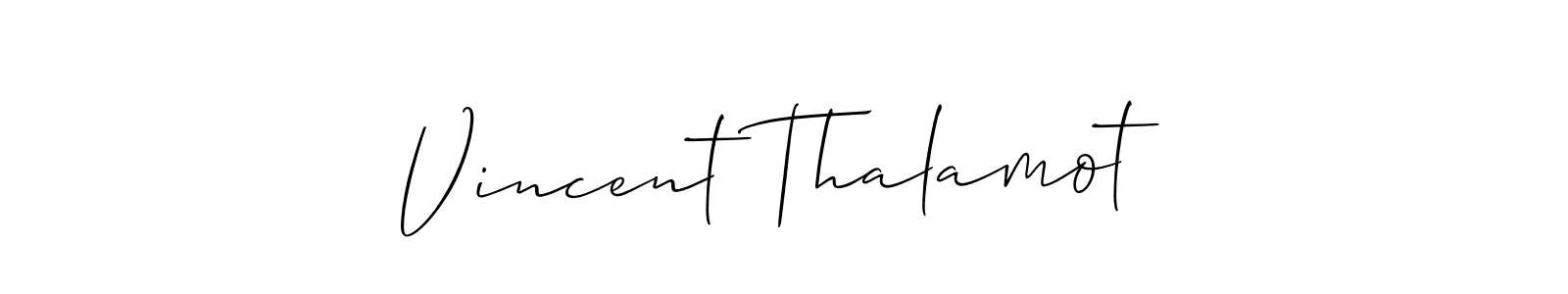 How to make Vincent Thalamot signature? Allison_Script is a professional autograph style. Create handwritten signature for Vincent Thalamot name. Vincent Thalamot signature style 2 images and pictures png