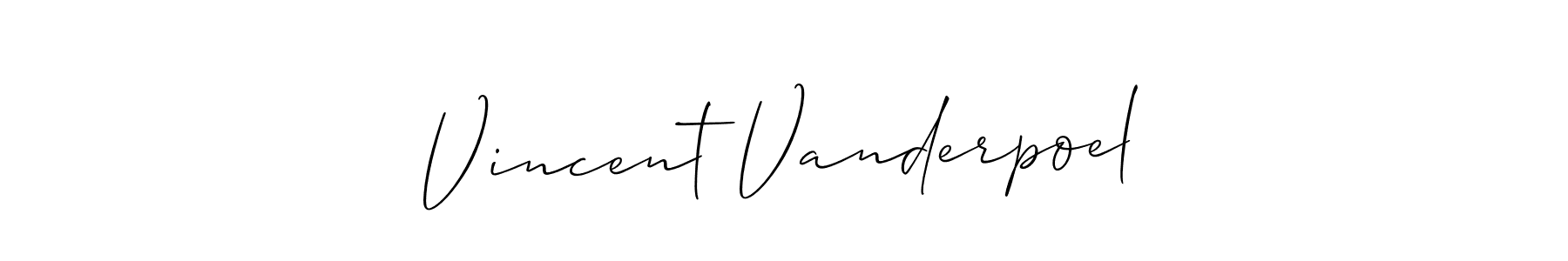 Vincent Vanderpoel stylish signature style. Best Handwritten Sign (Allison_Script) for my name. Handwritten Signature Collection Ideas for my name Vincent Vanderpoel. Vincent Vanderpoel signature style 2 images and pictures png