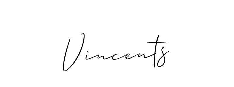 How to make Vincents signature? Allison_Script is a professional autograph style. Create handwritten signature for Vincents name. Vincents signature style 2 images and pictures png