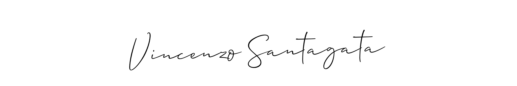 How to make Vincenzo Santagata name signature. Use Allison_Script style for creating short signs online. This is the latest handwritten sign. Vincenzo Santagata signature style 2 images and pictures png