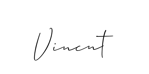 Create a beautiful signature design for name Vincnt. With this signature (Allison_Script) fonts, you can make a handwritten signature for free. Vincnt signature style 2 images and pictures png