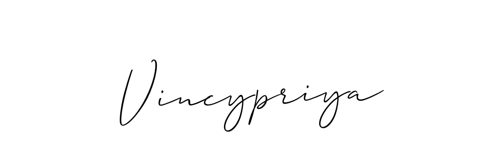 You can use this online signature creator to create a handwritten signature for the name Vincypriya. This is the best online autograph maker. Vincypriya signature style 2 images and pictures png