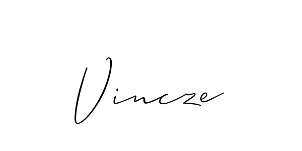 How to make Vincze name signature. Use Allison_Script style for creating short signs online. This is the latest handwritten sign. Vincze signature style 2 images and pictures png