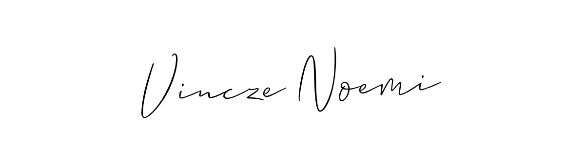 Similarly Allison_Script is the best handwritten signature design. Signature creator online .You can use it as an online autograph creator for name Vincze Noemi. Vincze Noemi signature style 2 images and pictures png