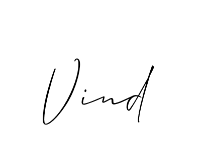 The best way (Allison_Script) to make a short signature is to pick only two or three words in your name. The name Vind include a total of six letters. For converting this name. Vind signature style 2 images and pictures png
