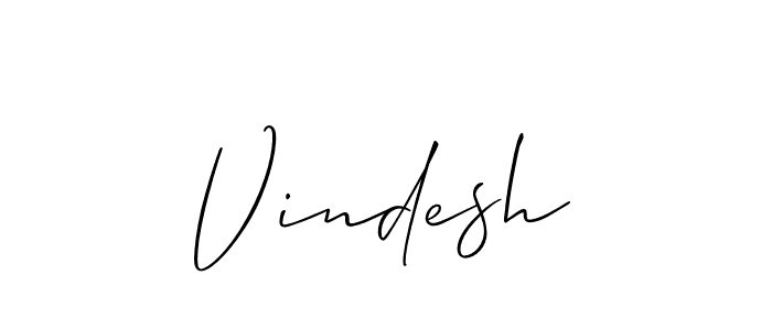 Make a beautiful signature design for name Vindesh. With this signature (Allison_Script) style, you can create a handwritten signature for free. Vindesh signature style 2 images and pictures png