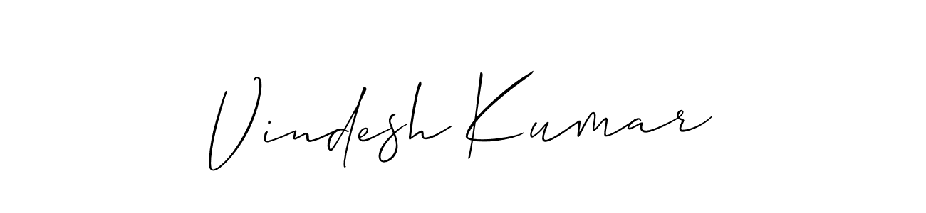 The best way (Allison_Script) to make a short signature is to pick only two or three words in your name. The name Vindesh Kumar include a total of six letters. For converting this name. Vindesh Kumar signature style 2 images and pictures png