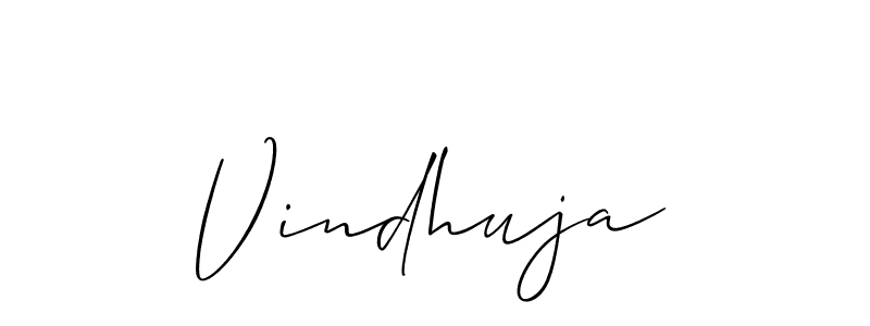 Use a signature maker to create a handwritten signature online. With this signature software, you can design (Allison_Script) your own signature for name Vindhuja. Vindhuja signature style 2 images and pictures png