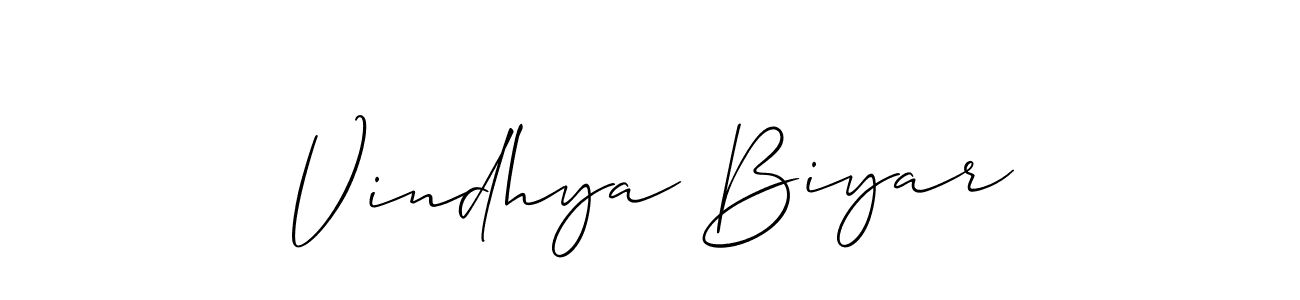 Also You can easily find your signature by using the search form. We will create Vindhya Biyar name handwritten signature images for you free of cost using Allison_Script sign style. Vindhya Biyar signature style 2 images and pictures png