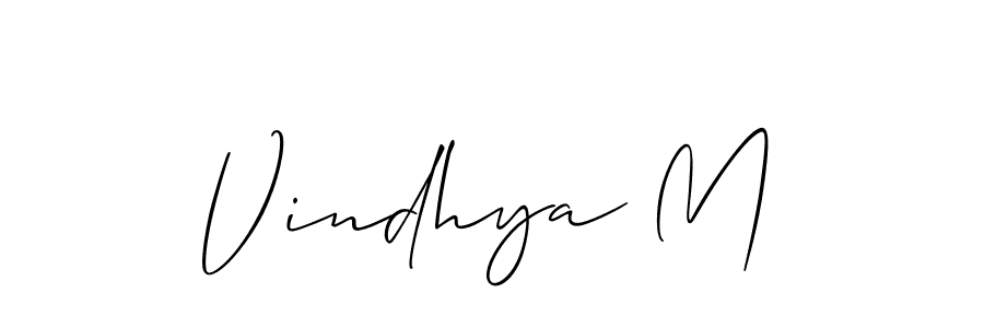 Vindhya M stylish signature style. Best Handwritten Sign (Allison_Script) for my name. Handwritten Signature Collection Ideas for my name Vindhya M. Vindhya M signature style 2 images and pictures png