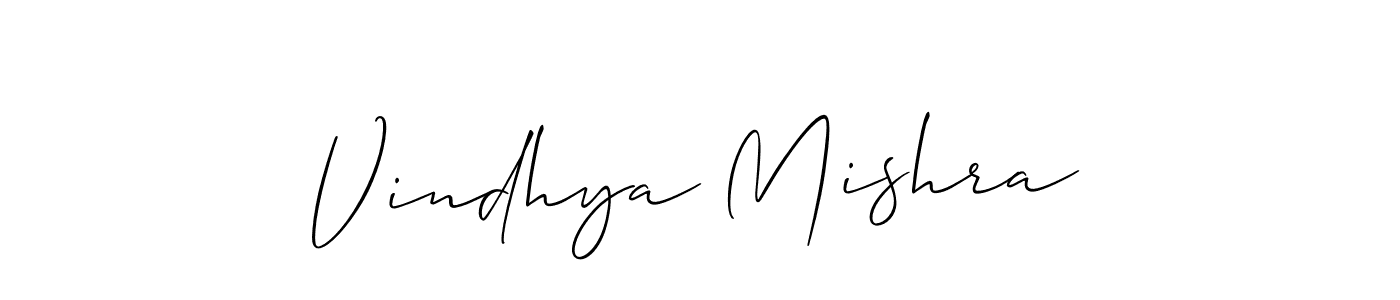 How to make Vindhya Mishra name signature. Use Allison_Script style for creating short signs online. This is the latest handwritten sign. Vindhya Mishra signature style 2 images and pictures png