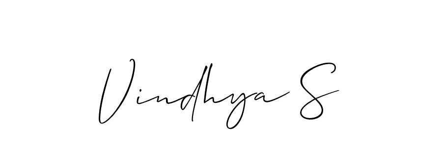 Allison_Script is a professional signature style that is perfect for those who want to add a touch of class to their signature. It is also a great choice for those who want to make their signature more unique. Get Vindhya S name to fancy signature for free. Vindhya S signature style 2 images and pictures png