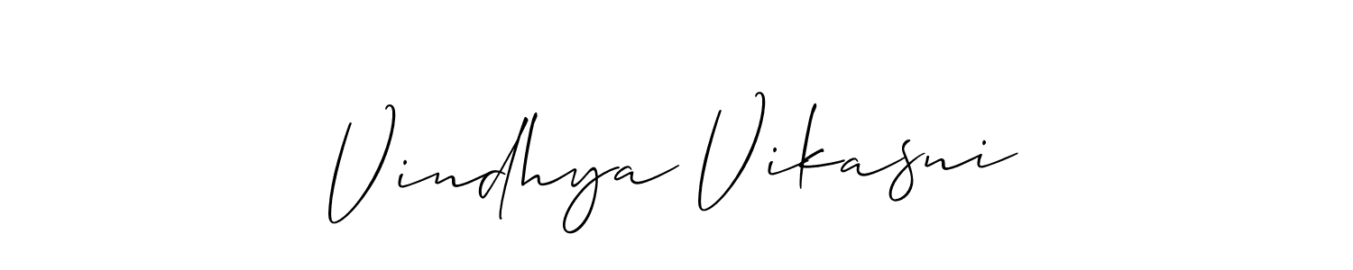 It looks lik you need a new signature style for name Vindhya Vikasni. Design unique handwritten (Allison_Script) signature with our free signature maker in just a few clicks. Vindhya Vikasni signature style 2 images and pictures png