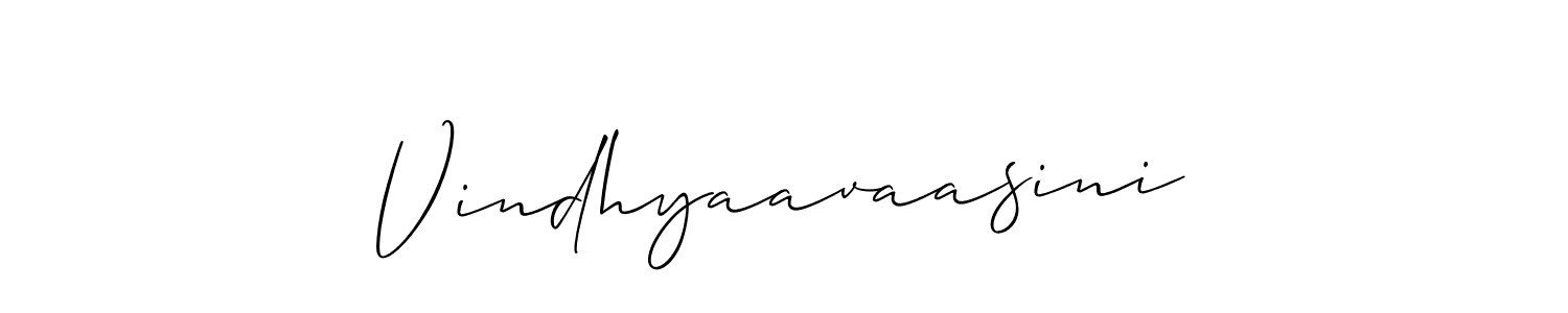 Design your own signature with our free online signature maker. With this signature software, you can create a handwritten (Allison_Script) signature for name Vindhyaavaasini. Vindhyaavaasini signature style 2 images and pictures png