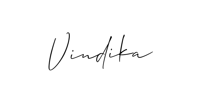 Make a beautiful signature design for name Vindika. Use this online signature maker to create a handwritten signature for free. Vindika signature style 2 images and pictures png