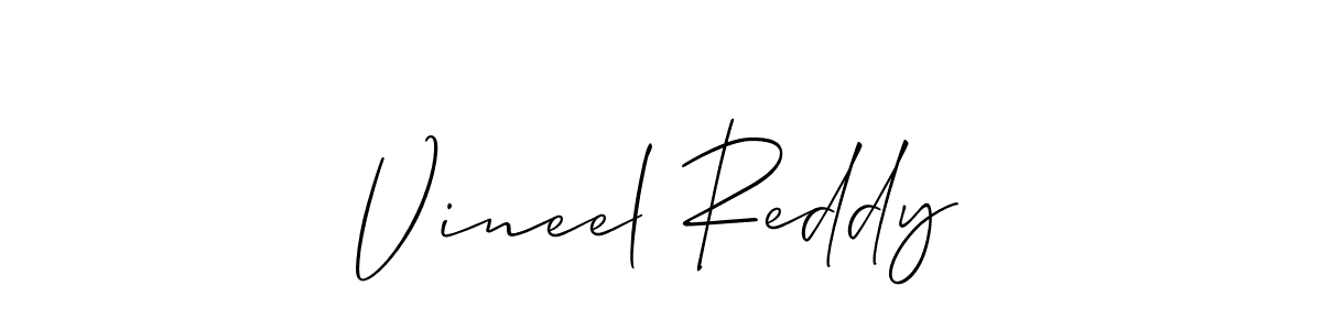 Make a beautiful signature design for name Vineel Reddy. With this signature (Allison_Script) style, you can create a handwritten signature for free. Vineel Reddy signature style 2 images and pictures png