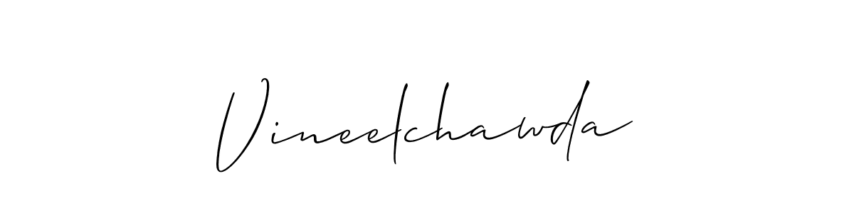 How to Draw Vineelchawda signature style? Allison_Script is a latest design signature styles for name Vineelchawda. Vineelchawda signature style 2 images and pictures png