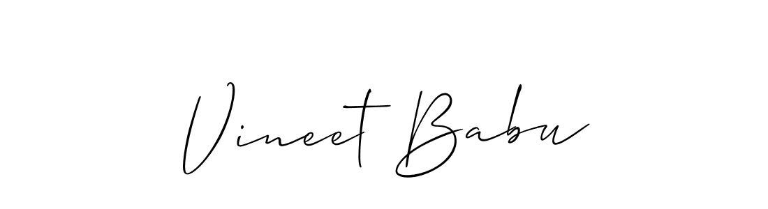 How to make Vineet Babu signature? Allison_Script is a professional autograph style. Create handwritten signature for Vineet Babu name. Vineet Babu signature style 2 images and pictures png