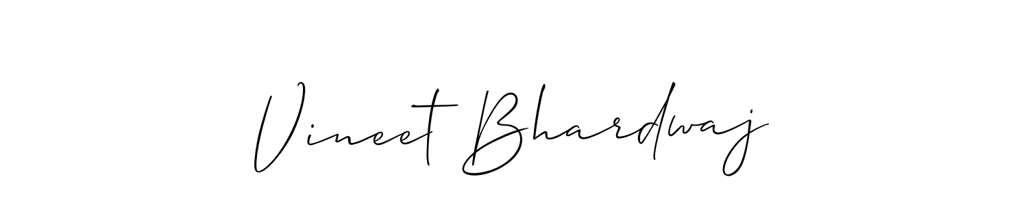 You should practise on your own different ways (Allison_Script) to write your name (Vineet Bhardwaj) in signature. don't let someone else do it for you. Vineet Bhardwaj signature style 2 images and pictures png