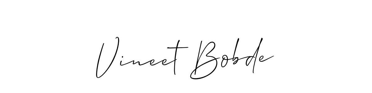 Use a signature maker to create a handwritten signature online. With this signature software, you can design (Allison_Script) your own signature for name Vineet Bobde. Vineet Bobde signature style 2 images and pictures png
