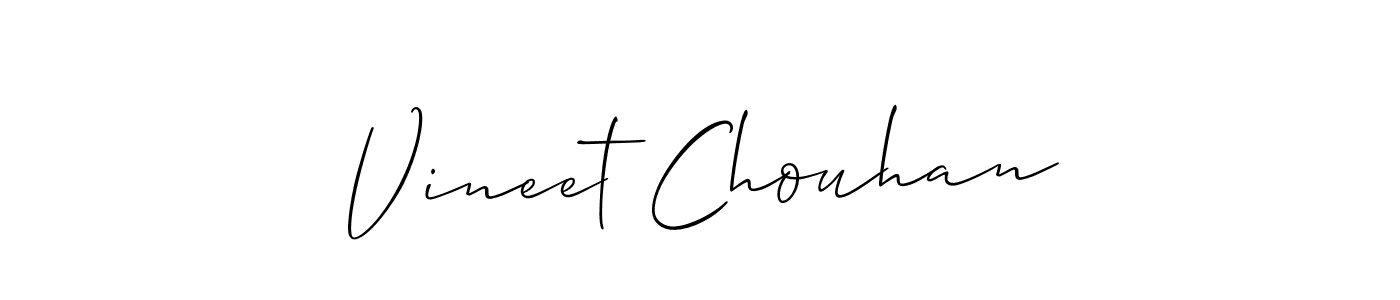 Also we have Vineet Chouhan name is the best signature style. Create professional handwritten signature collection using Allison_Script autograph style. Vineet Chouhan signature style 2 images and pictures png