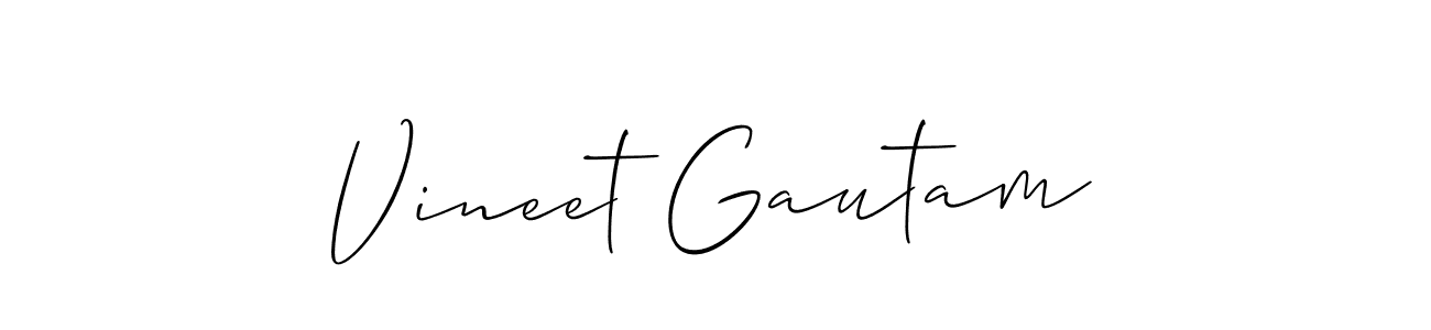 Make a short Vineet Gautam signature style. Manage your documents anywhere anytime using Allison_Script. Create and add eSignatures, submit forms, share and send files easily. Vineet Gautam signature style 2 images and pictures png
