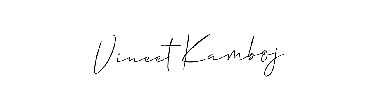 Create a beautiful signature design for name Vineet Kamboj. With this signature (Allison_Script) fonts, you can make a handwritten signature for free. Vineet Kamboj signature style 2 images and pictures png