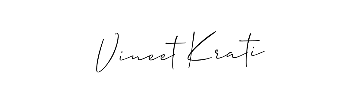 This is the best signature style for the Vineet Krati name. Also you like these signature font (Allison_Script). Mix name signature. Vineet Krati signature style 2 images and pictures png