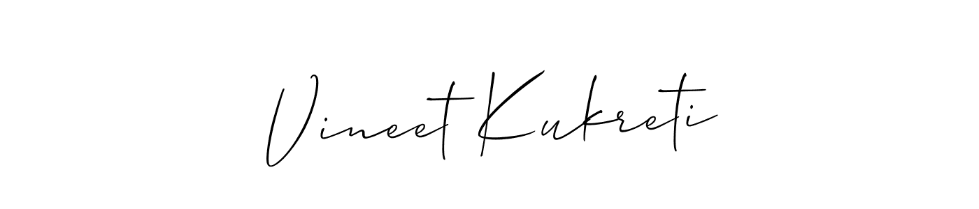 It looks lik you need a new signature style for name Vineet Kukreti. Design unique handwritten (Allison_Script) signature with our free signature maker in just a few clicks. Vineet Kukreti signature style 2 images and pictures png